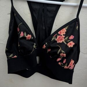 Floral Black Bralette
